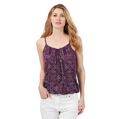 The Collection Dark purple dot patterned vest top